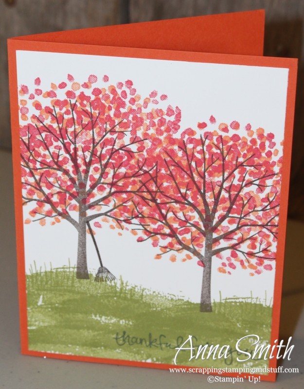 Cute fall card made with Stampin' Up!'s Sheltering Tree stamp set.