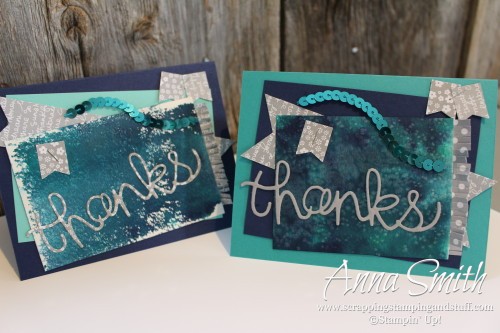 Watercolor Thank You card using Stampin' Up! Hello You thinlits dies