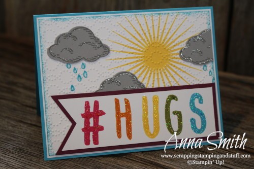 #Hugs Card using Kinda Eclectic, Sprinkles of Life, Layered Letters and the Tree Builder Punch