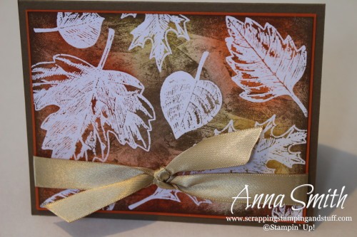 Vintage Leaves Emboss Resist Card with tissue stamping