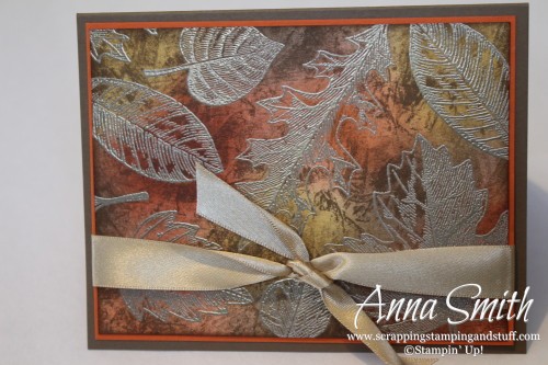 Vintage Leaves Emboss Resist Card with tissue stamping