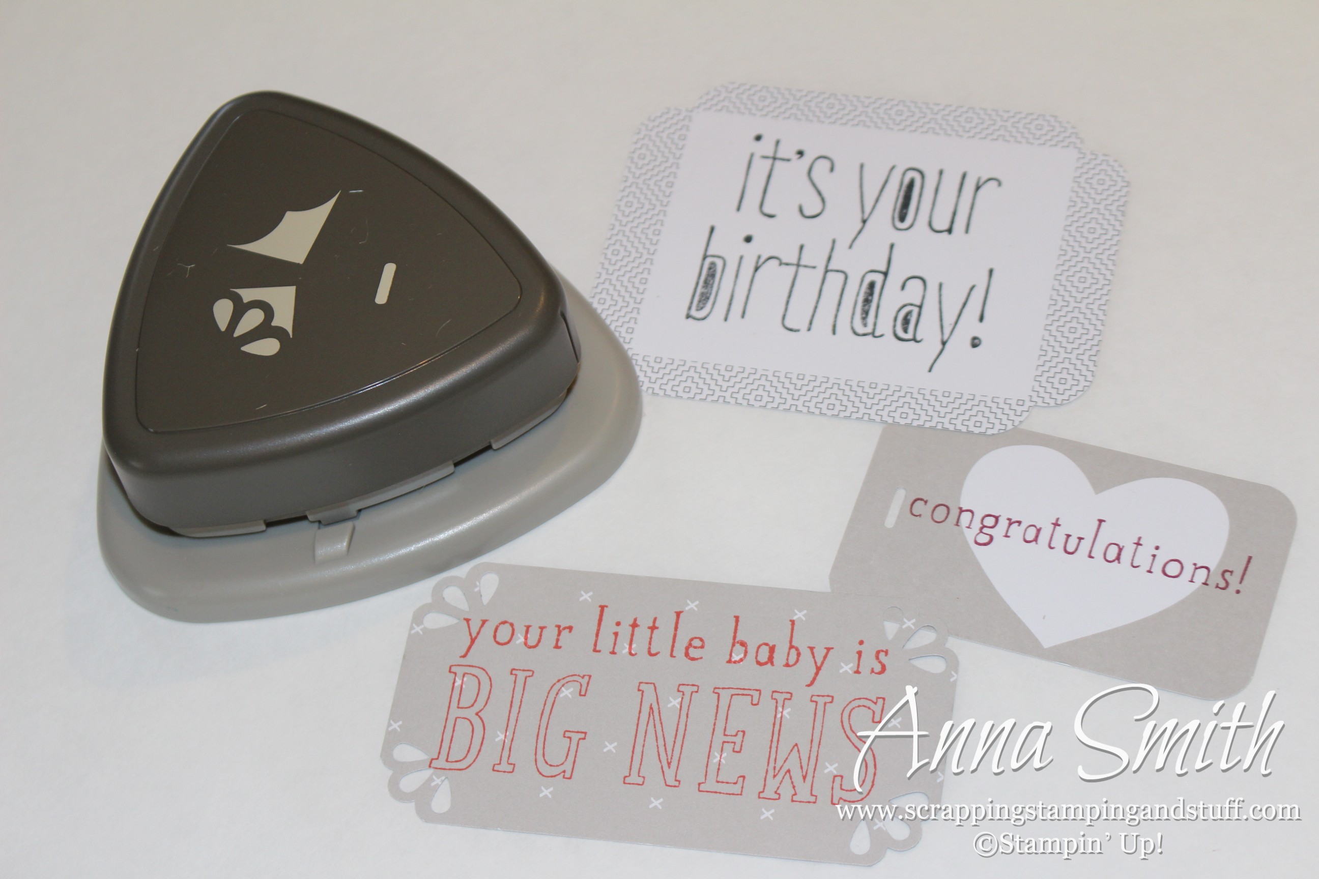 Stampin' Up! Curvy Corner Trio Punch - Make tags and labels in any size you want!