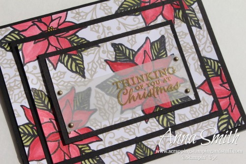 Triple Stamped Poinsettia Card using Reason for the Season and Embellished Ornaments stamp sets