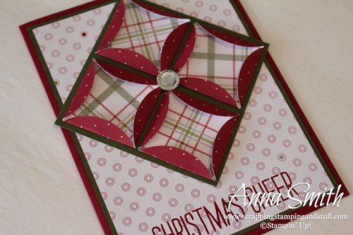 Quilt Technique Card using Stampin' Up! Merry Moments designer paper and Cheer All Year stamp set