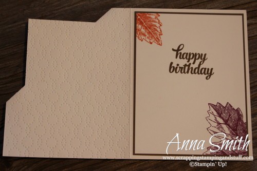 Acorny Fancy Fold Corner Card using Vintage Leaves and Acorny Thank you stamp sets