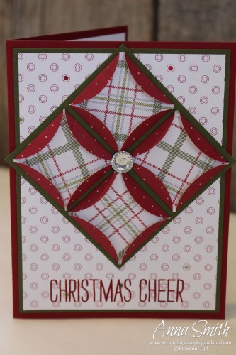 Quilt Technique Card using Stampin' Up! Merry Moments designer paper and Cheer All Year stamp set