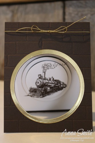 He's a Traveling Man Card using Stampin' Up! Traveler stamp set and brick wall embossing folder