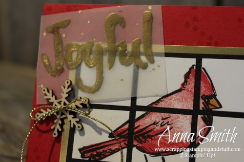 Joyful Season Cardinal Christmas Card using tile technique