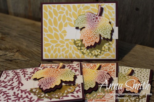 Lighthearted Leaves Card Box and coordinating card set Stampin' Up! Great DIY gift idea