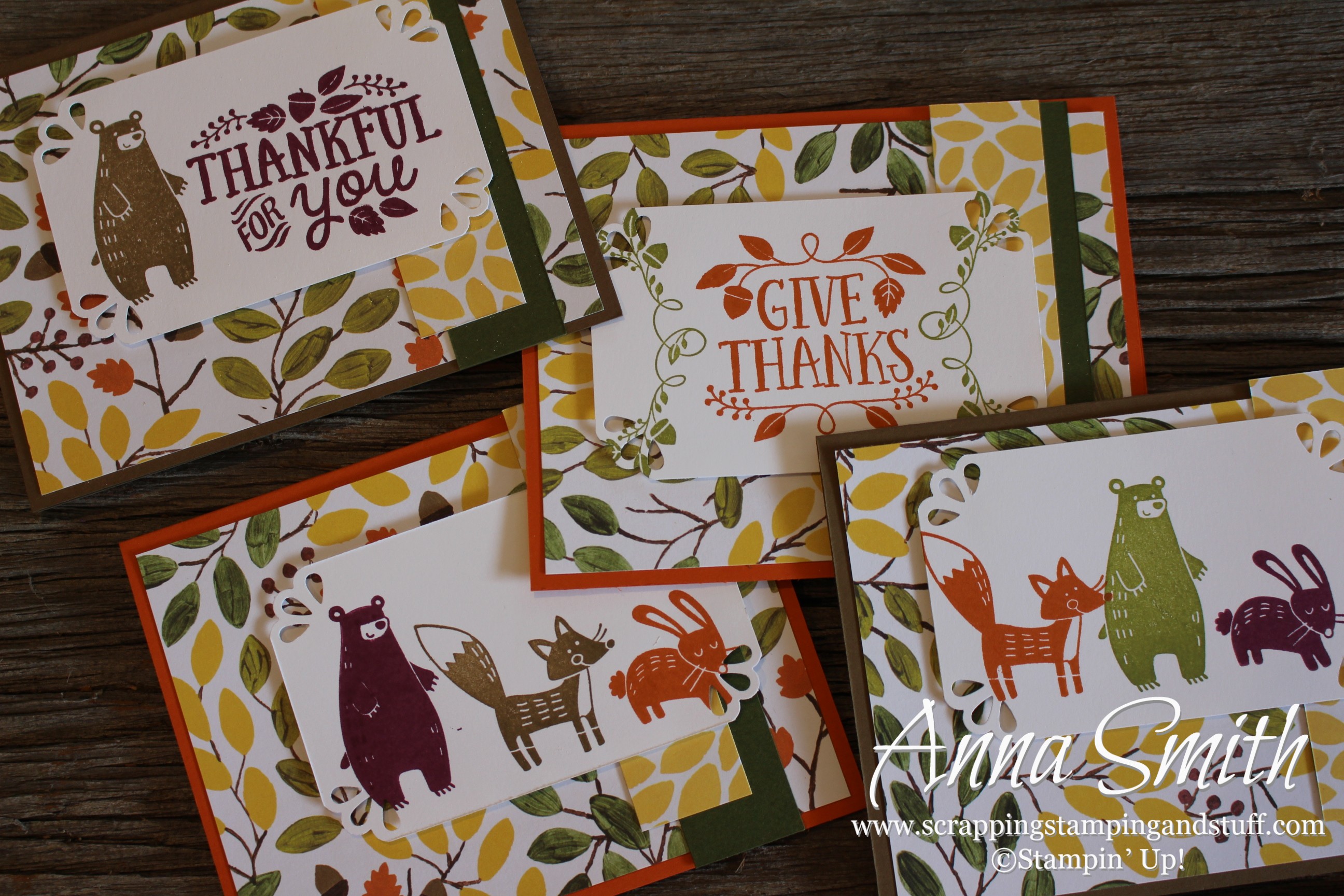 Thankful Forest Friends Card Set featuring Into the Woods designer series paper