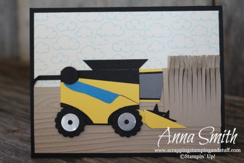 Combine Harvester Punch Art Card using Stampin' Up! punches