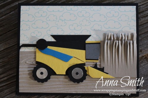 Combine Harvester Punch Art Card using Stampin' Up! punches