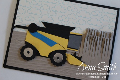 Combine Harvester Punch Art Card using Stampin' Up! punches