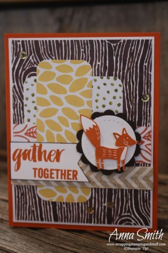 Foxy Friend Fall Card created using Stampin' Up! Thankful Forest Friends stamp set and Into the Woods designer series paper CYCI#93 MOJO422