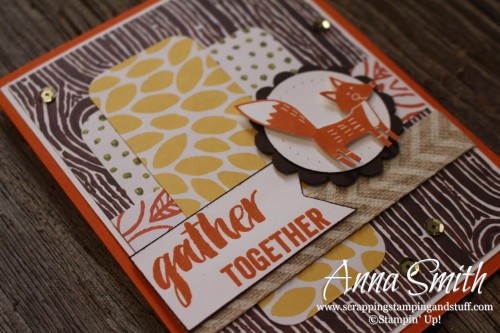 Foxy Friend Fall Card created using Stampin' Up! Thankful Forest Friends stamp set and Into the Woods designer series paper CYCI#93 MOJO422