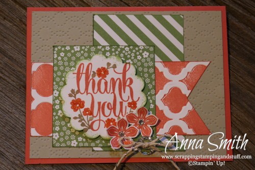 Pretty thank you card using Stampin' Up! Whole Lot of Lovely and Petite Petals stamp sets