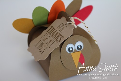 Curvy Keepsake Box Turkey Stampin' Up! Great Thanksgiving favor, centerpiece and table decoration