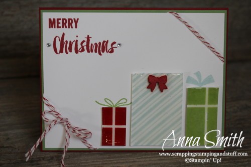Stampin' Up! Your Presents Christmas Card also using Seasonal Snapshot stamp set #ppa276 #pp271