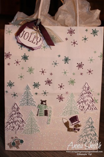 ICS Blog Hop Perfectly Packaged - Handmade Gift Bag using Thankful Forest Friends, Snow Place, Peaceful Pines and Oh What Fun stamp sets