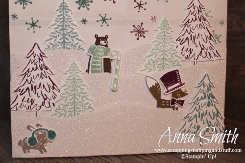 ICS Blog Hop Perfectly Packaged - Handmade Gift Bag using Thankful Forest Friends, Snow Place, Peaceful Pines and Oh What Fun stamp sets