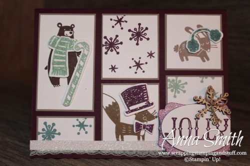 ICS Blog Hop Perfectly Packaged - Handmade Christmas Card using Thankful Forest Friends, Snow Place, Peaceful Pines and Oh What Fun stamp sets