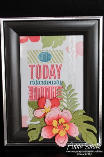 Stampin' Up! Stamped Framed Art using a picture frame and the Botanical Blooms and Amazing Birthday stamp sets