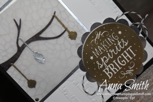 Among the Branches Christmas Card - this stamp set is retiring soon! Also uses the Woodland embossing folder.