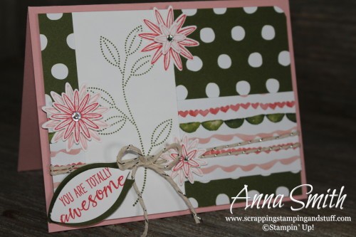 Blossom Bouquet Card made with Stampin' Up! Grateful Bunch stamp set, Blossom Bunch Punch and Birthday Bouquet designer series paper