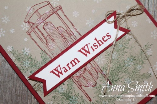 Sled Christmas Card made using Stampin' Up! Winter Wishes stamp set and the triple banner punch