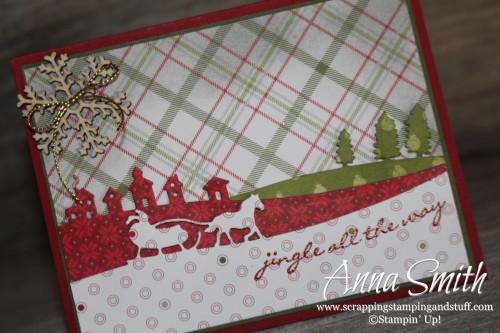 Merry Christmas Card using Sleigh Ride Edgelits and Jingle All the Way stamp set