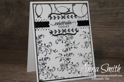 Black and white Timeless Textures wedding card Stampin' Up!