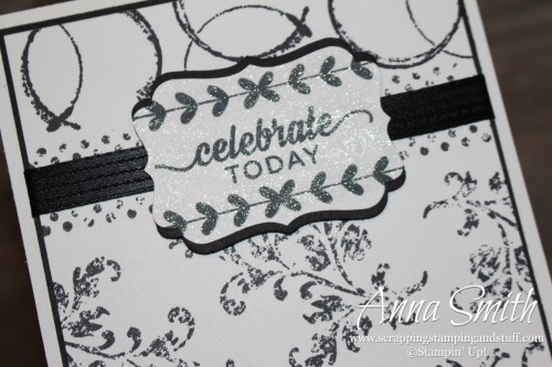 Black and white Timeless Textures wedding card Stampin' Up!