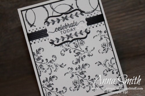 Black and white Timeless Textures wedding card Stampin' Up!