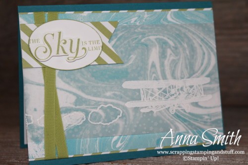 Sky is the Limit Card using Sale-a-bration gifts Sky is the Limit stamp set, Perfectly Artistic paper and Botanical Gardens designer vellum