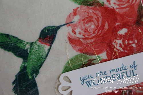 Cracked Glass Technique Hummingbird Card made with Stampin' Up! Picture Perfect stamp set