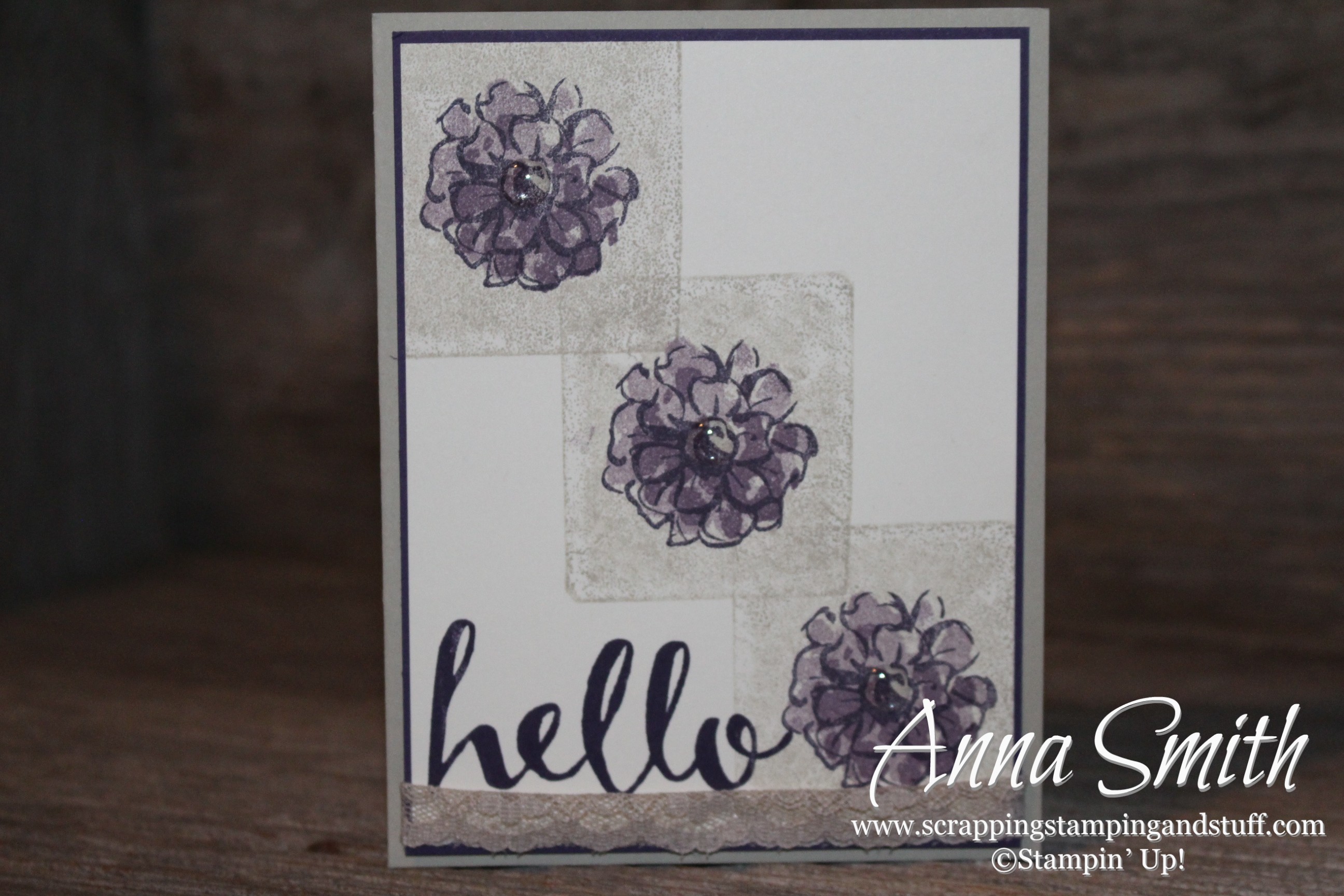 Block Stamping Technique Flower Card