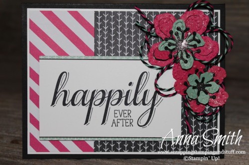 Botanical Blooms Wedding Card made with Stamin' Up! Big News stamp set, Botanical Builder dies and It's My Party designer paper