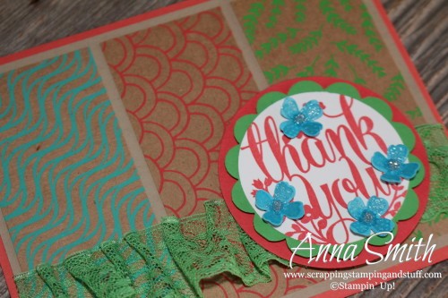 Mod Thank You Card made with A Whole Lot of Lovely stamp set and Shine On specialty paper