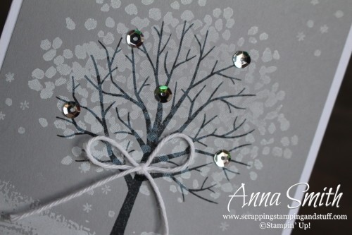 Winter Sheltering Tree Card using the Sheltering Tree and Cottage Greetings stamp sets