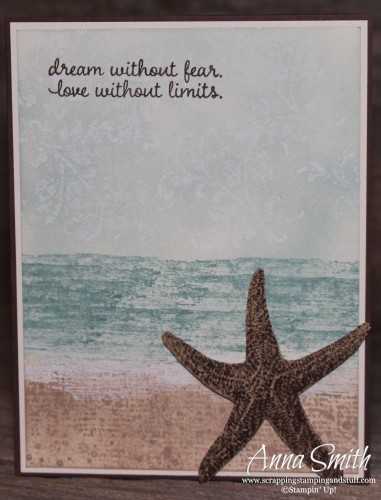 Picture Perfect beach scene and starfish card made with Stampin' Up! Picture Perfect and Timeless Textures stamp sets