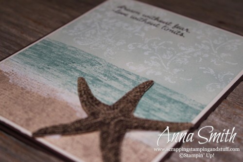 Picture Perfect beach scene and starfish card made with Stampin' Up! Picture Perfect and Timeless Textures stamp sets