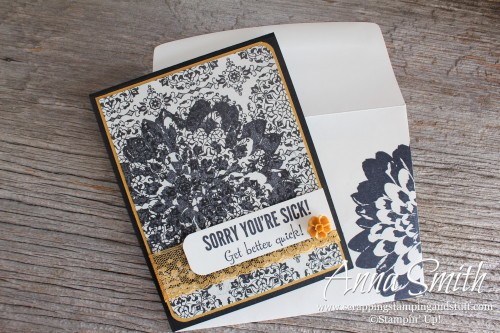 Definitely Dahlia Thinking of You Card also uses Stampin' Up! Fabulous Four stamp set