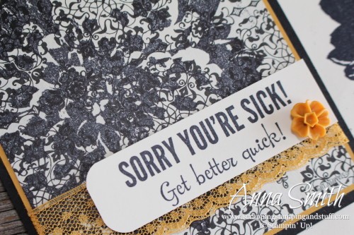Definitely Dahlia Thinking of You Card also uses Stampin' Up! Fabulous Four stamp set