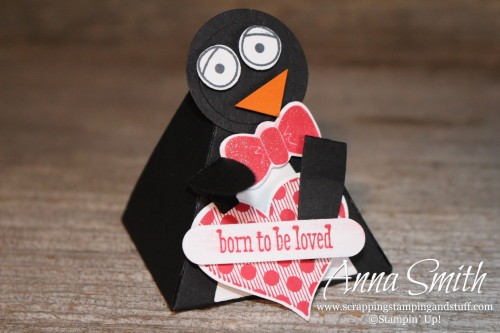 Stampin' Up! Playful Pals Valentine's or Party Penguin Treat Box