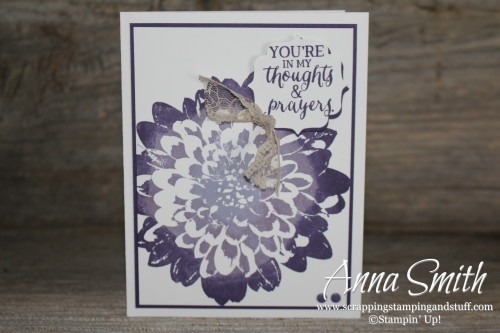 Stampin' Up! Definitely Dahlia Card made using the Rock N Roll technique