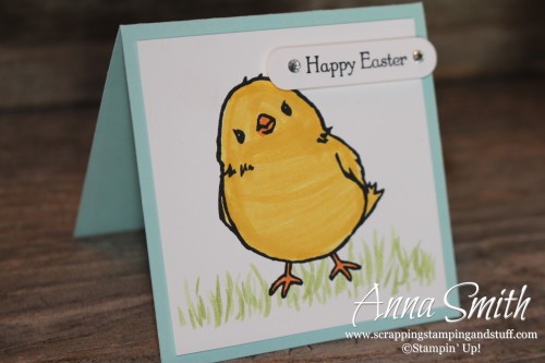 Easter Berry Basket and Chick Easter Card made with Honeycomb Happiness, Teeny Tiny Wishes and Brushstrokes stamp sets