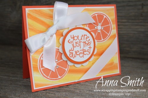 You're the Sweetest Orange Card made with Stampin' Up! Apple of My Eye stamp set