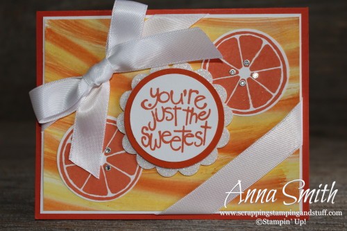You're the Sweetest Orange Card made with Stampin' Up! Apple of My Eye stamp set