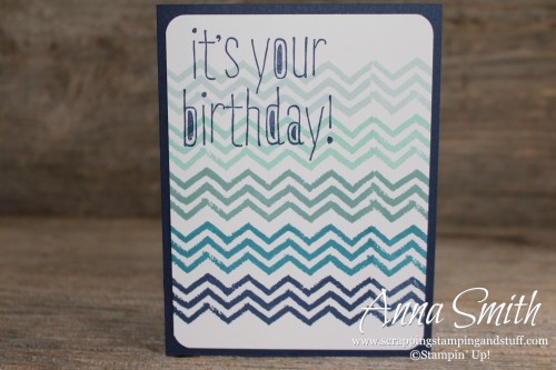 Chevron birthday card made with Stampin' Up! Big News and Work of Art stamp sets. Great card for a man!