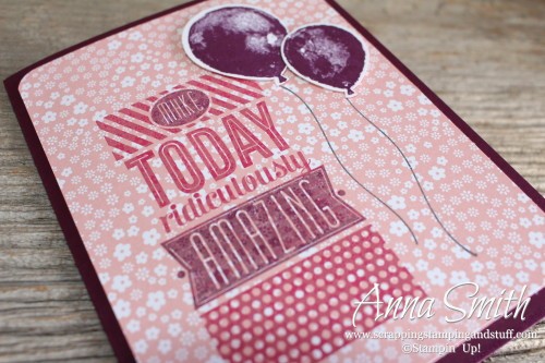 Pink Amazing Birthday Card with Balloon Builder stamp set